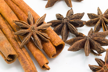 Cinnamon sticks with anise star