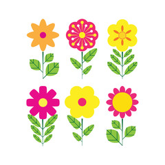 Flower Icons for Pattern. Vector illustration