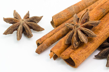 Cinnamon sticks with anise star