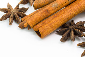 Cinnamon sticks with anise star
