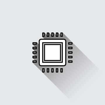 Processor icon. Central Processing Unit Icon. Vector illustration