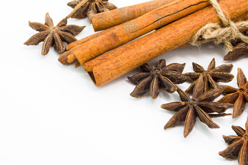 Cinnamon sticks with anise star