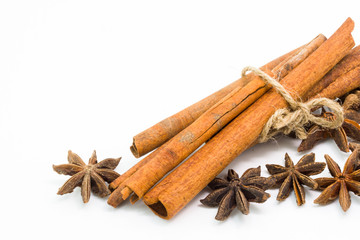Cinnamon sticks with anise star