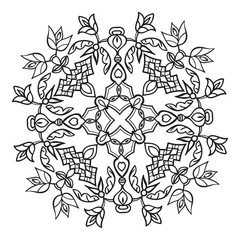 Fototapeta premium Hand drawing zentangle mandala element. Italian majolica style