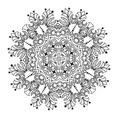 Hand drawing zentangle mandala element. Italian majolica style