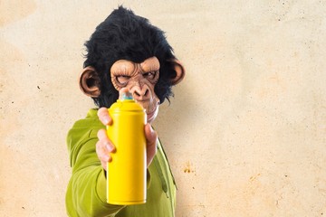 Monkey man with spray