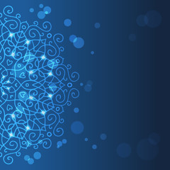Abstract blue background with mandala ornament