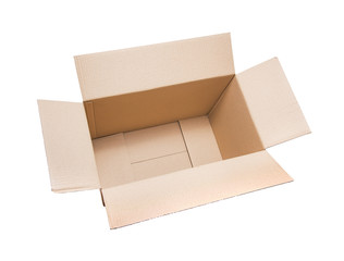 Opened cardboard box.