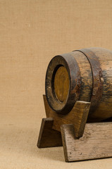 Old wooden barrel