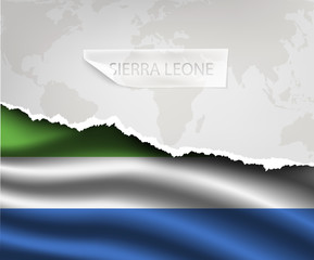 paper with hole and shadows SIERRA LEONE flag