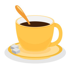 Cup of coffee, vector illustration.