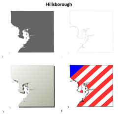 Hillsborough County (Florida) outline map set