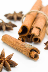 Cinnamon sticks with anise star