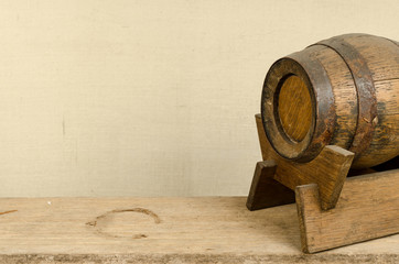 Old wooden barrel