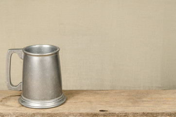 Old aluminum beer mug