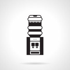 Black electric water cooler vector icon