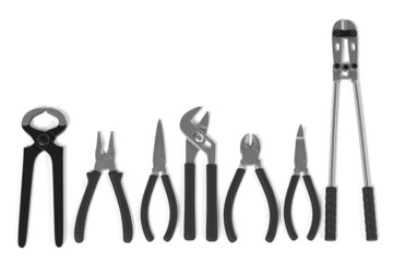 3d render of pliers set