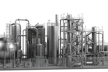 3d render of oil refinery