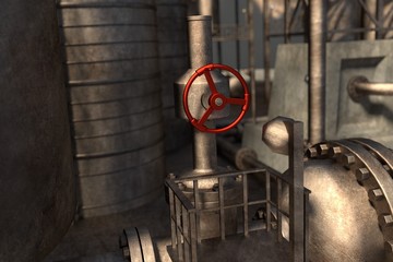 3d render of oil refinery