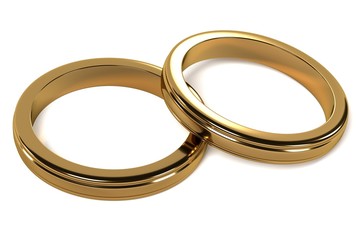 3d render of wedding rings