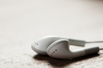 concept of digital music white Headphones isolated