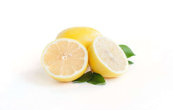 Lemon on the white