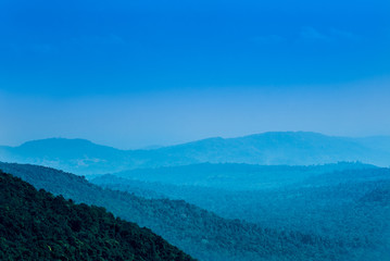Morning Mist at Tropical Mountain Range