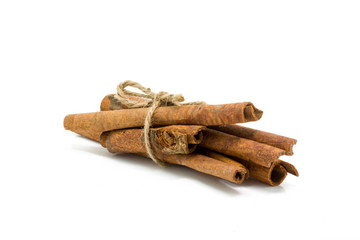 Cinnamon sticks tied by rope