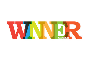 Winner calligraphy color transparent	