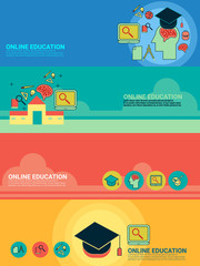 education and graduation banner set vector illustration