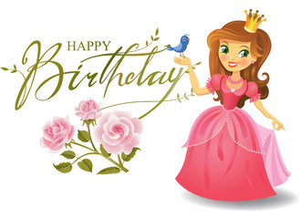 Happy Birthday, Princess, greeting card. 