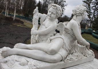 Marble sculpture of Venus and Cupid