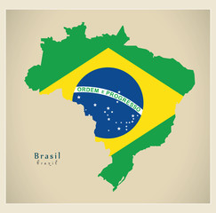 Modern Map - Brasil coloured BR