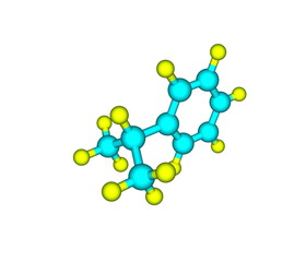 Cumene molecule isolated on white