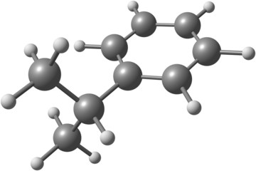 Cumene molecule isolated on white