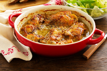 Roast rabbit in honey-mustard sauce