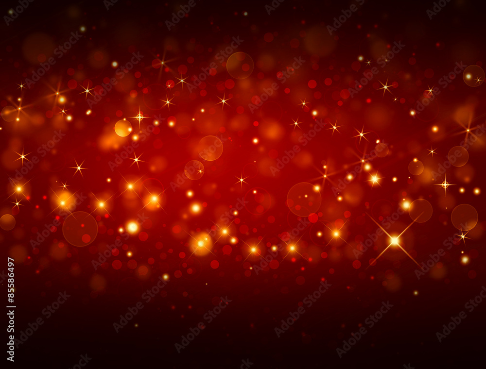 Wall mural elegant red festive background with stars