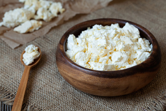 Traditional cottage cheese protein diary product, healthy