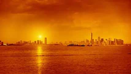 Wandaufkleber New York Sonnenuntergang in New York
