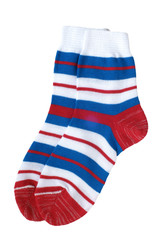 Pair of child's striped socks