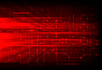 Red abstract technological background