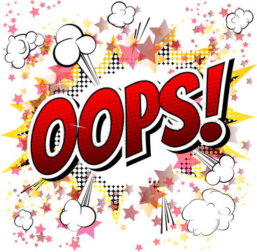 Oops - Comic book style word isolated on white background.