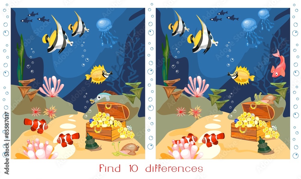 Poster find ten differences - Posters