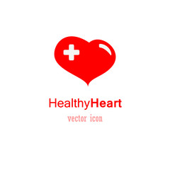 Obraz premium Healthy heart, red icon 