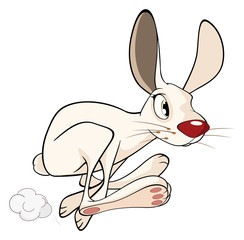 Obraz premium Illustration of cartoon white rabbit