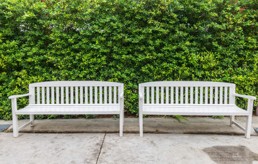 wooden chairs in the garden