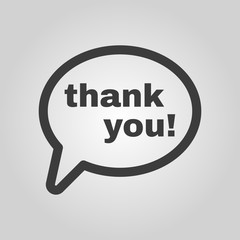The thank you  icon. Thanks symbol. Flat