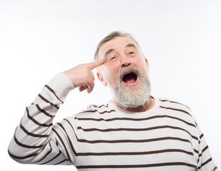 an old man with a beard, the idea