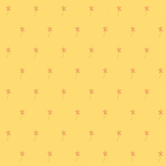 Print Seamless Pattern. Small Flowers with Yellow background.