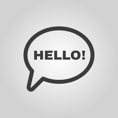 The hello icon. Greet and hi symbol. Flat